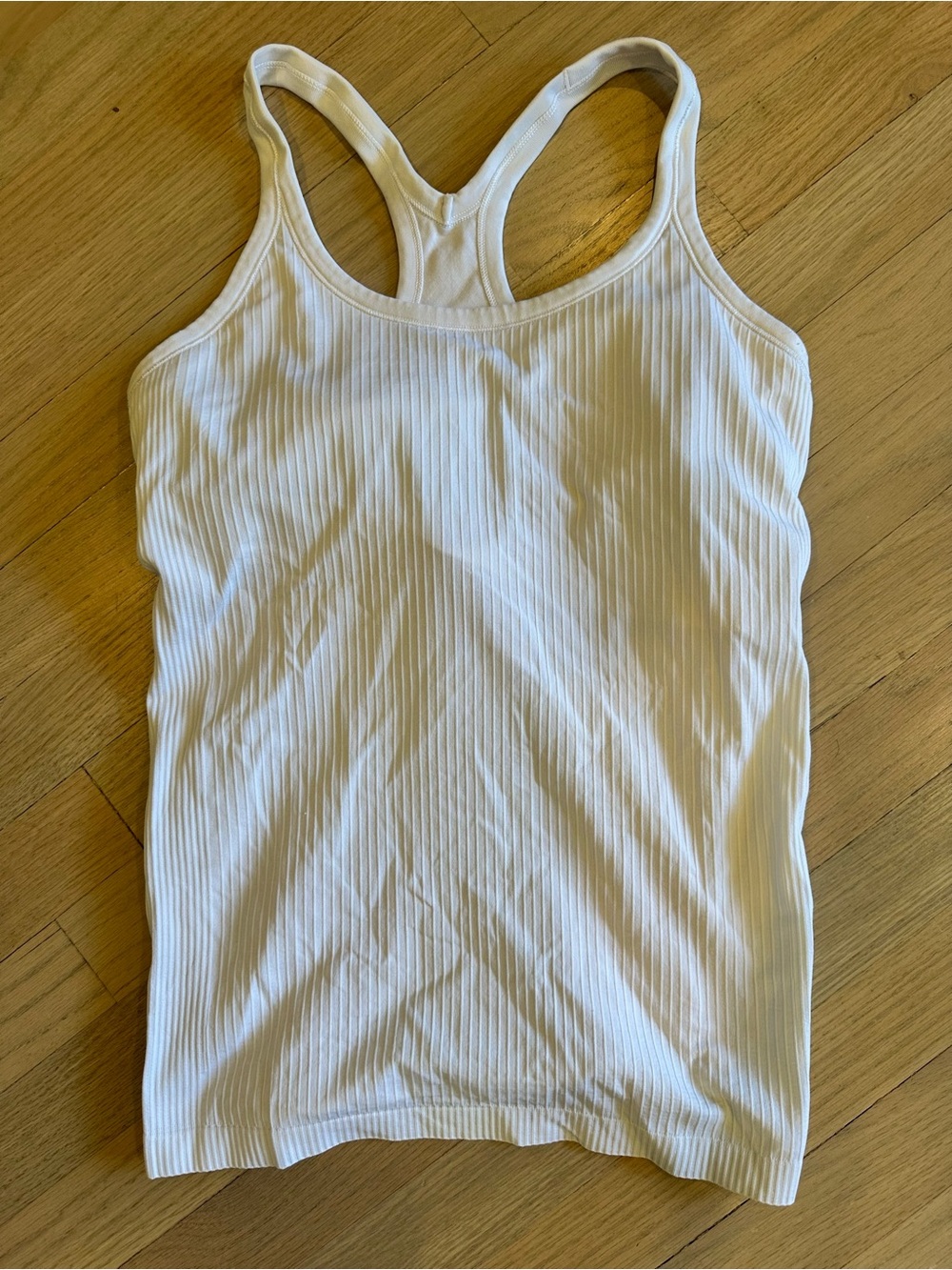 lululemon athletica White Ribbed Racerback Tank